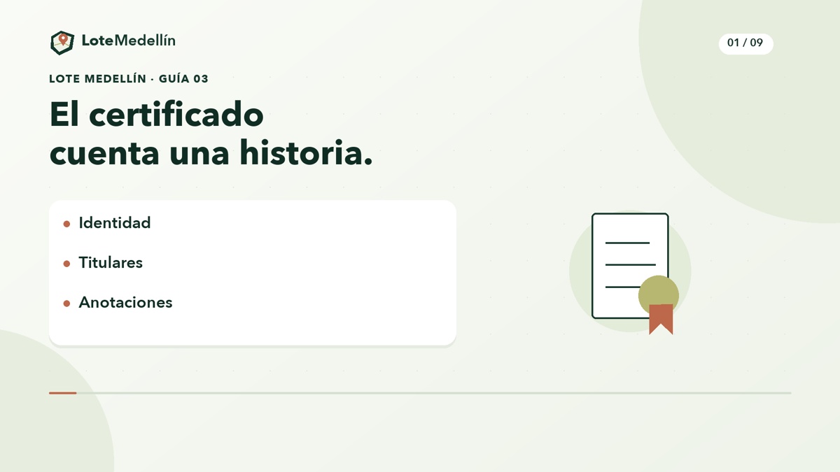 Certificado de tradición: lee la historia completa